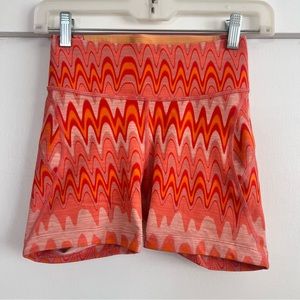 Outdoor Voices Orange squiggle bike shorts